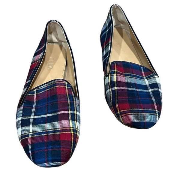 J.Crew Addie Smoke Smoking Loafers in Plaid Tartan - Picture 2 of 10